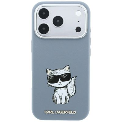 3. Karl Lagerfeld Smooth Choupette Sketch MagSafe case for iPhone 18 Pro / 17 Pro - light blue