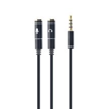 GEMBIRD CCA-417M Cable (4-pin, Mini Jack M – 2x Mini Jack F; 0.20 m; black)