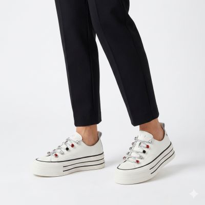 5. Women's leather sneakers on the platform white Goe T2N4072