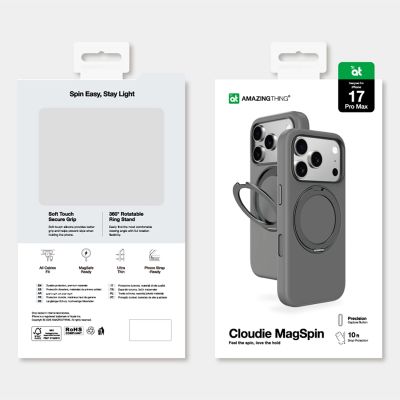 8. AmazingThing Cloudie iPhone 17 Pro Max Case with Stand - Gray