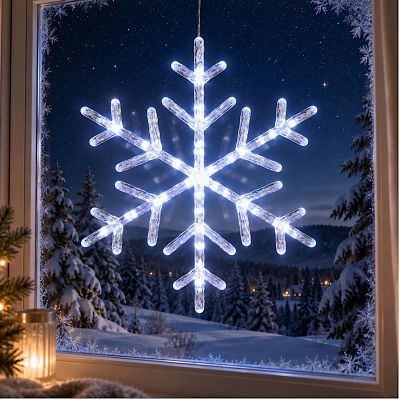 19. SNOWFLAKE DECORATIVE HANGING 40LED WHITE