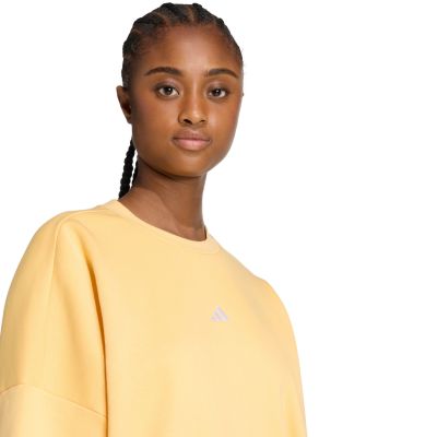 4. adidas Essentials Small Logo Feelcozy Women's Sweatshirt Yellow KC5278