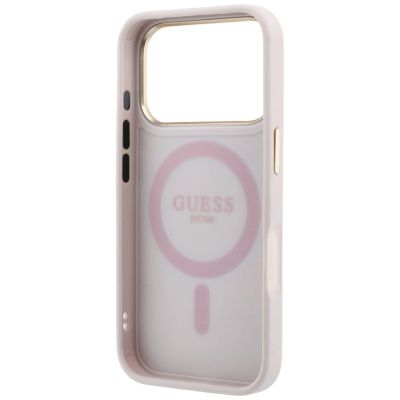 7. Guess Ring Stand 360 4G Classic Logo MagSafe Case for iPhone 17 Pro Max / 18 Pro Max - Pink