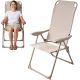10. REDCLIFFS Beige Folding Camping Chair with Armrests