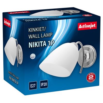 3. Classic single wall lamp Activejet NIKITA Nickel E27 for the living room