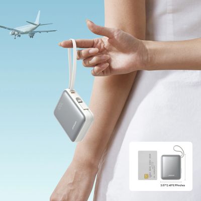 14. Joyroom JR-PBF27 10000mAh 22.5W Powerbank with Built-in USB-C and Lightning Cables - White