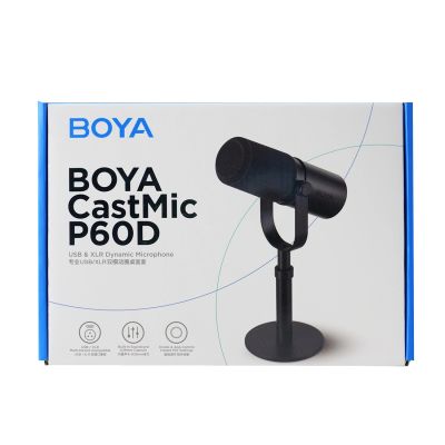 15. BOYA CastMic P60D Studio Microphone Stand Wired USB XLR - Black