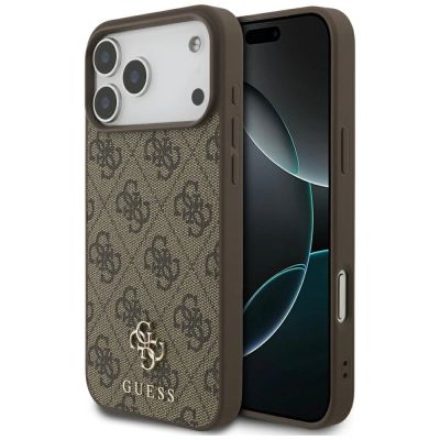 Guess 4G Small Classic Logo MagSafe Case for iPhone 17 Pro Max - Brown