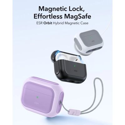 2. ESR Orbit Halolock MagSafe case for AirPods Pro - purple