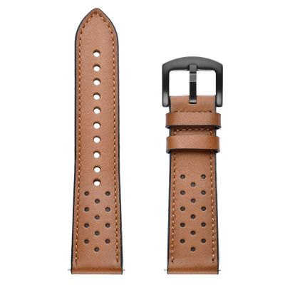 4. Tech-Protect Leather Strap for Samsung Galaxy Watch 4 / 5 / 5 Pro / 6 / 7 / FE - Brown