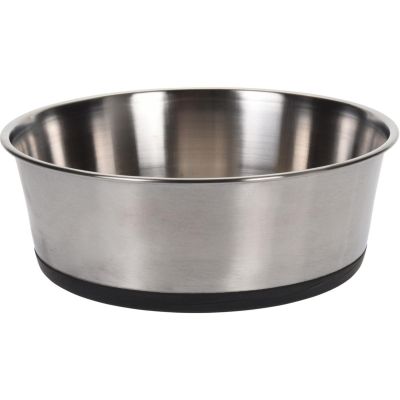 4. DOG AND CAT BOWL STAINLESS STEEL 20X7CM RUBBER BASE DOGS COLLECTION