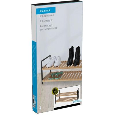 8. SHELVES SHOE RACK 2 LEVELS BAMBOO HOME & STYLING COLLECTION