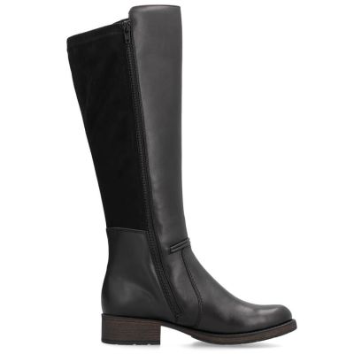 18. Women’s black leather officer-style boots, insulated Rieker Z9564-00