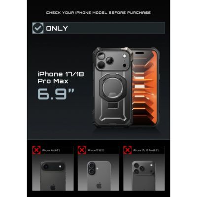 5. Supcase UB Grip Mag MagSafe Case for iPhone 18 Pro Max / 17 Pro Max - Black