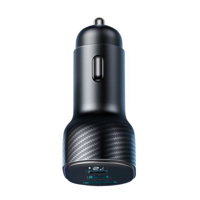 7. Joyroom JR-CCD04 30W 2x USB-C USB-A car charger with display - black