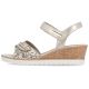 3. Women's gold leather wedge sandals Remonte R6266-90