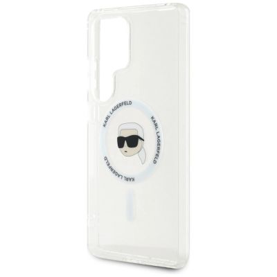 6. Case Karl Lagerfeld Button Karl Head Printed Logo MagSafe Samsung Galaxy S25 Ultra white