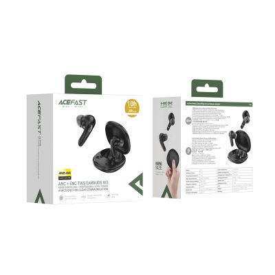 5. Acefast W3 In-Ear Wireless ANC TWS Headphones - Black