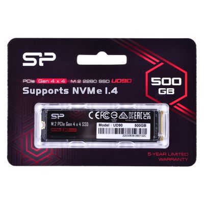 2. Silicon Power UD90 500 GB M.2 PCIe NVMe Gen4x4 NVMe 1.4 4800/3700 MB/s SSD