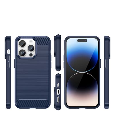 2. Carbon Case iPhone 14 Pro flexible gel back cover blue
