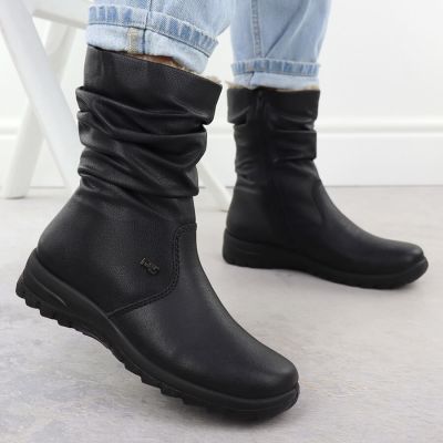 7. Leather waterproof women's ankle boots insulated with a membrane RIEKER Z7171-01