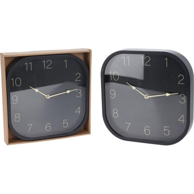 8. SQUARE WALL CLOCK 30x30CM BLACK EXCELLENT HOUSEWARE