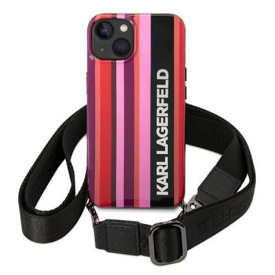 2. Karl Lagerfeld KLHCP14SSTSTP iPhone 14 6.1 "hardcase pink / pink Color Stripes Strap