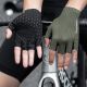 5. Rockbros Breathable Short Finger Cycling Gloves, Size: XXL - Green