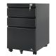 4. Maclean MC-850 Under-desk cabinet, metal container with lock, black, on wheels