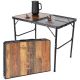 FOLDABLE CAMPING TABLE 90X60X36-68CM STEEL MESH WOOD