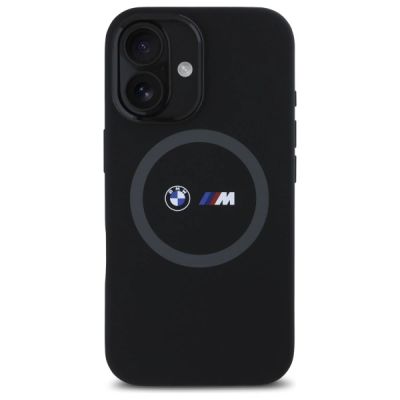 3. BMW M Silicone Printed Ring MagSafe iPhone 16 Case - Black