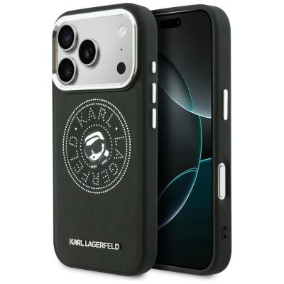 Karl Lagerfeld Point & Karl Sketch MagSafe Case for iPhone 17 Pro - Black