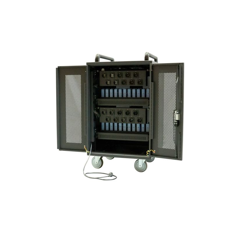 9. Avtek International Avtek Charging Cart 20 Portable Device Management Cabinet Black