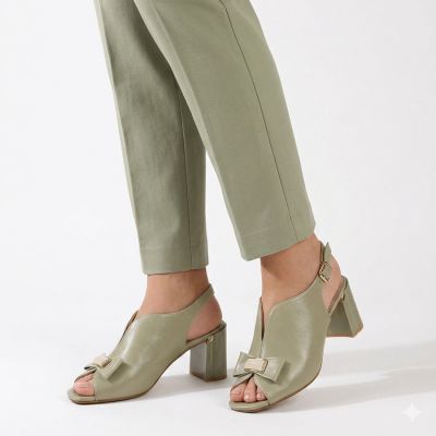 5. Women's sandals with a bow, olive green, Jezzi RMR25112-3