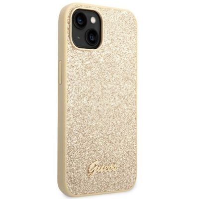 4. Guess GUHCP14SHGGSHD iPhone 14 6.1" gold/gold hard case Glitter Script