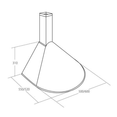 4. Chimney Hood AKPO WK-5 RONDO TURBO 60 WHITE (600 mm; white colour)