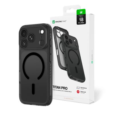 AmazingThing Titan Pro Lens Case for iPhone 18 Pro Max with Camera Cover and Lanyard Mount, Compatible with MagSafe - Black