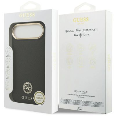 8. Guess Grained Strass Logo MagSafe case for iPhone Air - black