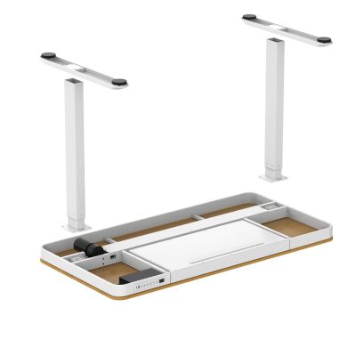 7. Tuckano Electric Height Adjustable Desk ET119W-C White/Oak. Desk top dimensions 120 x 60cm.