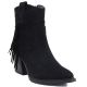 6. Women's insulated cowboy boots with fringes, black M.Daszyński MR2520-1
