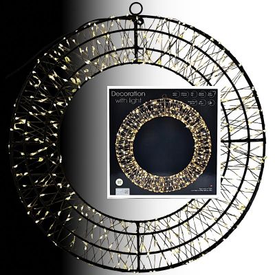 Decorative Christmas LED Wreath, Tire Design, 480 LEDs, 38 cm, Black