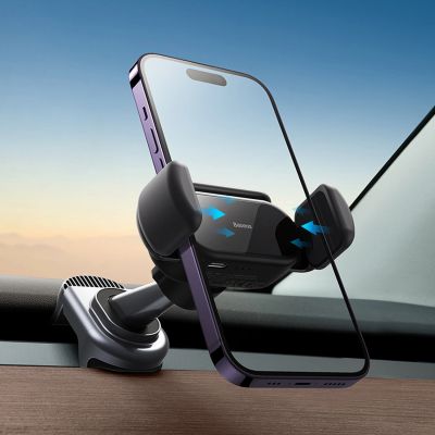 9. Electric car holder with solar panel for Tesla Model 3 / Y Baseus T-Space - black