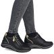 12. Women's leather wedge sneakers black Remonte Rieker D0T03-03