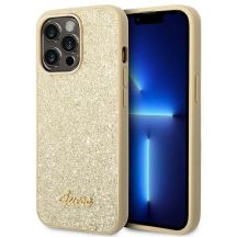 Guess Glitter Script Case for iPhone 14 Pro - Gold