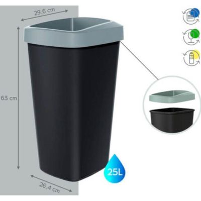 2. GARBAGE BINS 3X25 L COMPACTA Q SORTIBOX COLOR