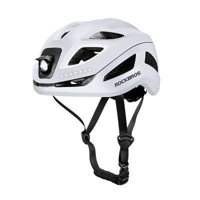 Rockbros ZK-077 Bicycle Helmet with Integrated Multi-Directional Lighting 57-61 cm - White