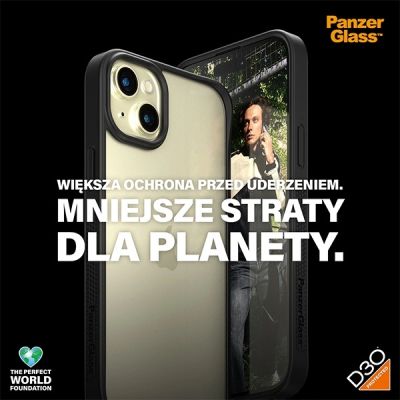 6. PanzerGlass ClearCase Case for iPhone 15 Plus / 14 Plus with Military Grade Certification - Clear & Black
