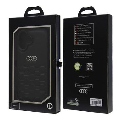 7. Audi Synthetic Leather iPhone 16 6.1" black/black hardcase AU-TPUPCIP16-GT/D2-BK