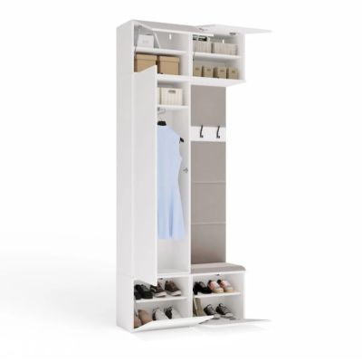 9. HAGA II 1SZ1W Hallway Wardrobe, White