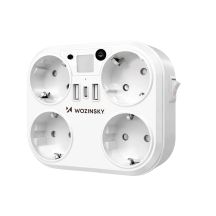 Wozinsky WRS-2B 4x AC 2x USB-A 2x USB-C 4000 W Network Splitter with Lamp - White